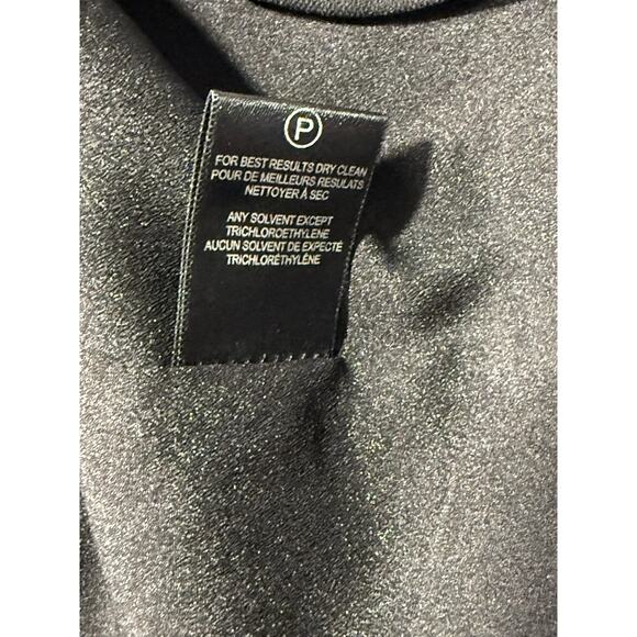 Halston Heritage Kimono-sleeve Dress in black and metallic floral pattern. - Picture 8 of 9